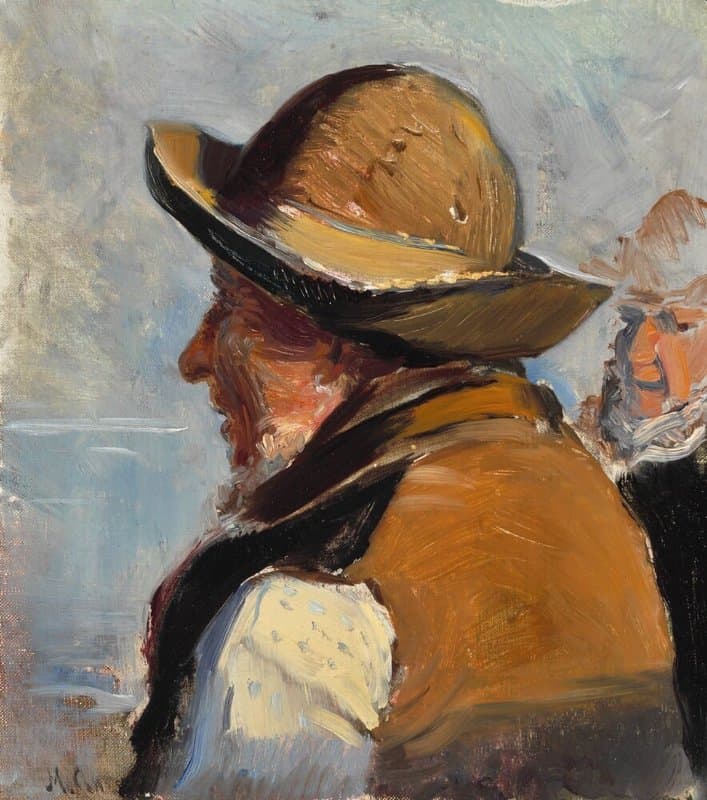 Ancher Anna Two Fishermen From Skagen In Sunlight. Study Ca 1888 canvas print