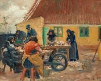 Ancher Anna Frau putzt Fische 1919