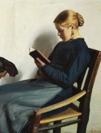 Ancher Anna junges Mädchen beim Lesen