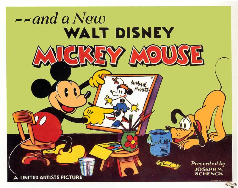 Tableaux sur toile ، استنساخ وملصق فيلم Mickey Mouse Lobbycard 1932 الجديد