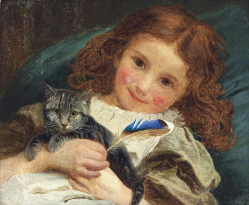 Anderson Sophie Gengembre Aka A Little Girl With A Kitten canvas print