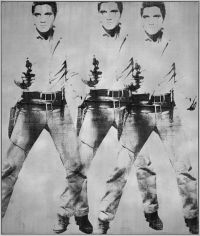 Dreifacher Elvis-Leinwanddruck von Andy Warhol