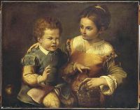 가재가 꼬집은 anguissola europa 소년과 웃는 소녀