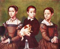 Anguissola Europa 강아지와 함께하는 세 자녀 Ca. 1570 90