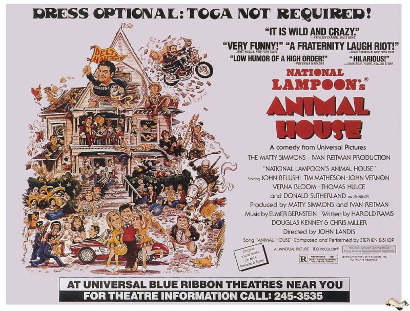 Tableaux sur toile, reproduction de Animal House 1978 Movie Poster