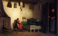 Anker Albert Ein Interieur mit Mutter und Kindern Ca. 1870 77