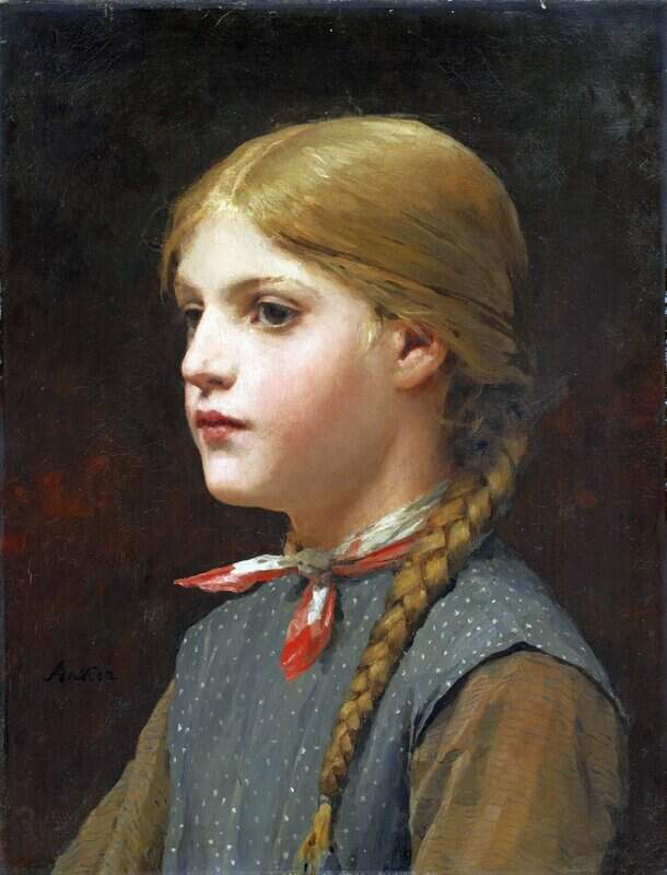 Anker Albert Portrait Of A Girl canvas print