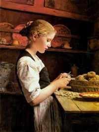 Anker Albert Potato Peeling Girl 1886 canvas print