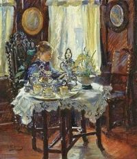 Annie Rose Laing At The Breakfast Table canvas print
