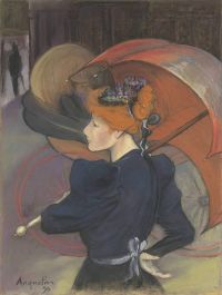 أنكيتين لويس امرأة بمظلة 1890