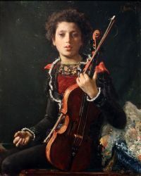 Antoine Mancini Un Giovane Violonista Leinwanddruck