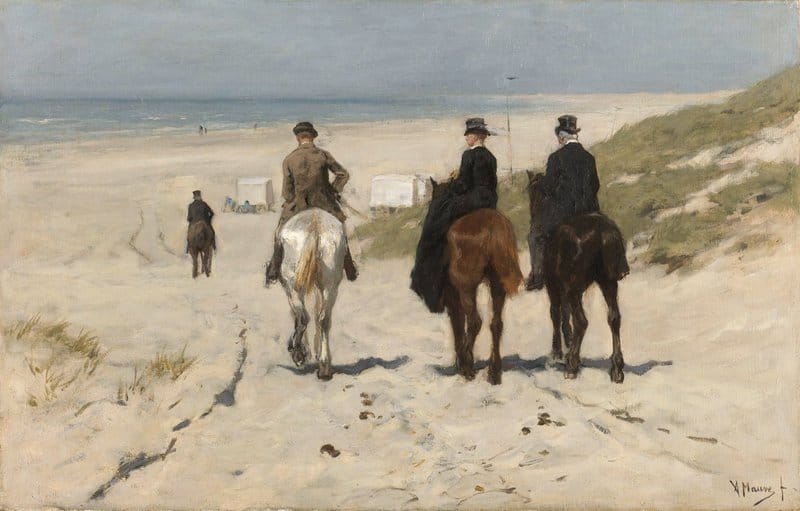 Tableaux sur toile, Reproduktion von Anton Mauve Morning Ride Along The Beach 1876