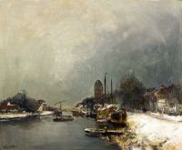 Apol Louis A Canal In Winter canvas print