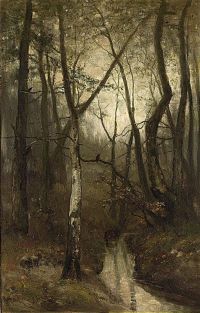 Apol Louis A Forest Landscape With A Stream
