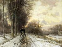 Apol Louis A Horse Drawn Cart On A Snowy Path 2