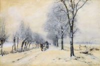 Apol Louis A Horse And Carriage In The Snow canvas print