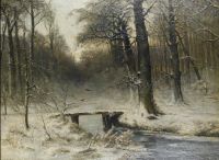 Apol Louis A Snowy Woodland Scene canvas print
