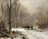 Apol Louis Loggers In A Winter Forest