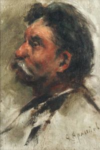 Arkhipov Abram Efimovich Porträt eines Herrn mit Schnurrbart