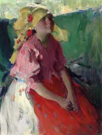 Arkhipov Abram Efimovich Young Peasant Woman 1915 canvas print