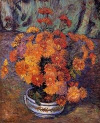Armand Guillaumin A Vase Of Chrysanthemums - 1885 canvas print