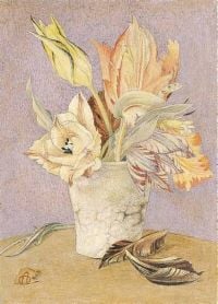 Armfield Maxwell Ashby Tulips In A White Marble Vase