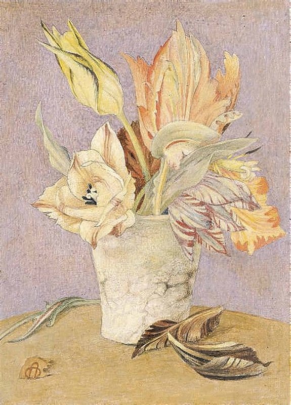 Armfield Maxwell Ashby Tulips In A White Marble Vase canvas print
