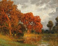 Arnegger Alois A Forest Pond In The Evening Light طباعة قماشية