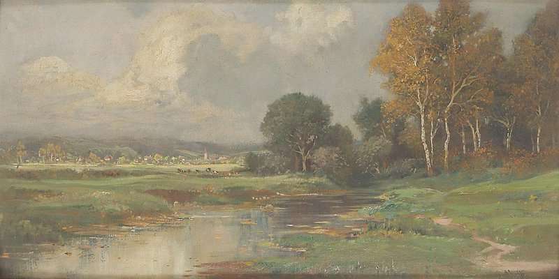 Arnegger Alois Flu Landschaft Mit Blick In Ein Dorf canvas print