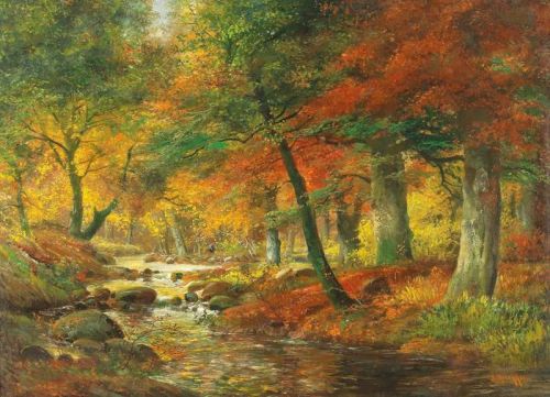 Arnegger Alois River Landscape In Autumn canvas print