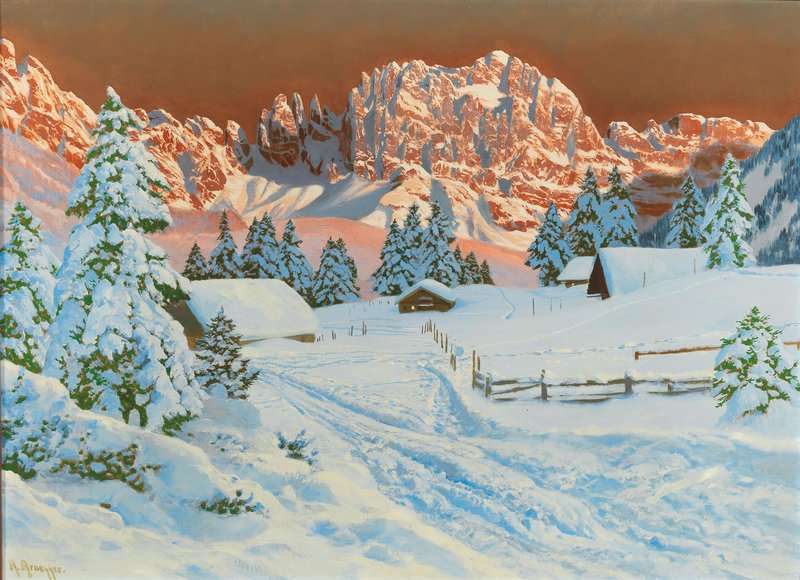 Arnegger Alois Winterlandschaft In Den Dolomiten canvas print