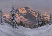 Arnegger Alois Winterliches Abendgluhen in Den Tiroler Alpen