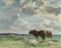 Arnesby Brown John Alfred Cattle Grazing In A Marsh canvas print