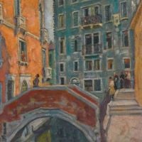 Arnold Lakhovsky - Escena del canal veneciano 1927
