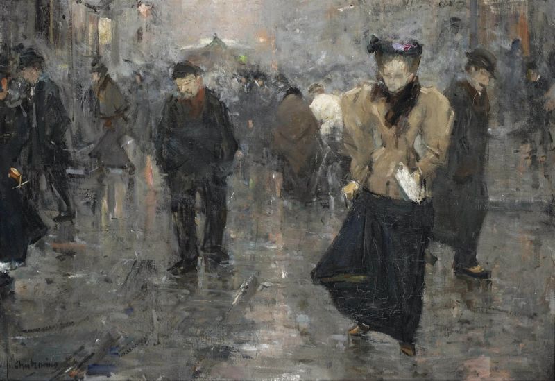 Arntzenius Floris A Busy Street Scene In The Hague canvas print