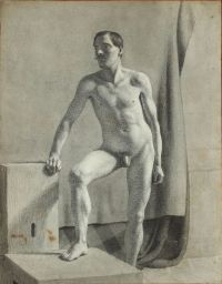 Arntzenius Floris Academy Drawing Of A Standing Male Nude 1855