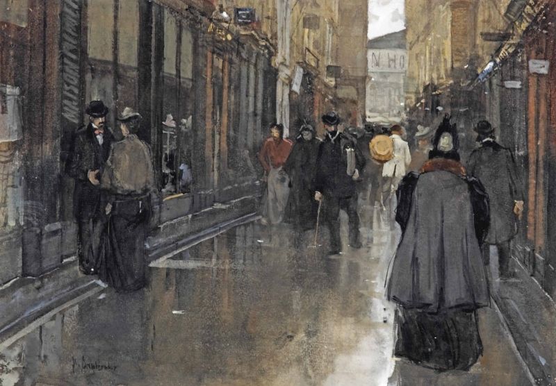 Arntzenius Floris Elegant Figures In The Spuistraat The Hague canvas print