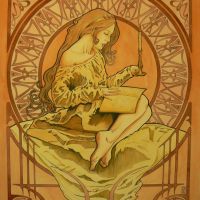 Art Nouveau Girl 4 Titled The Candelight Reader By El Barbudo96 D4yzgwj