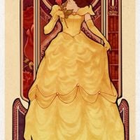 Art Nouveau geïnspireerde Belle en het beest poster