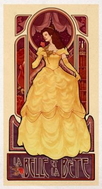 Art Nouveau Inspired Beauty And The Beast Poster canvas print