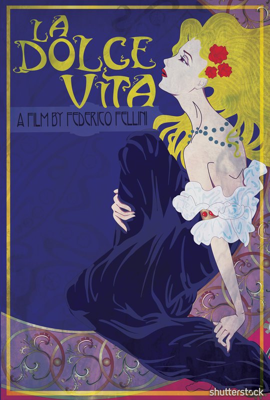 Art Nouveau La Dolce Vita Poster canvas print