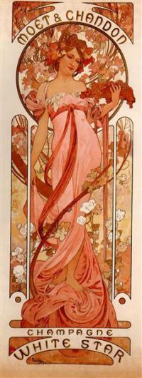 Art Nouveau Moet And Chandon White Star canvas print