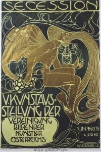 Affiche Art Nouveau De Cinq Expositions D'Art De L'Association Des Artistes Autrichiens De La Sécession