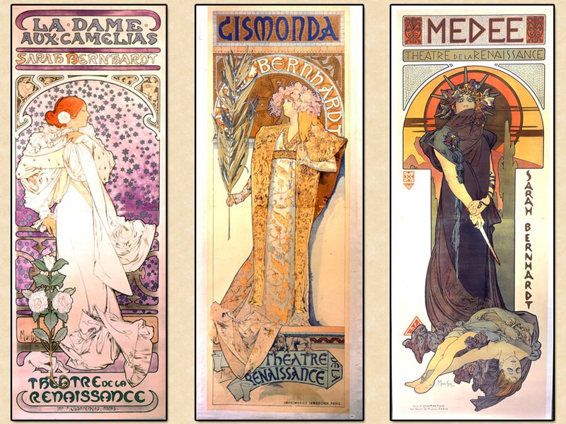 Art Nouveau Sarha Bernhardt canvas print