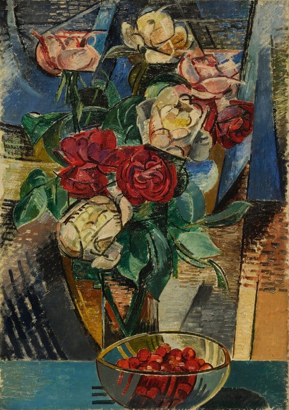 Tableaux sur toile, reproduction de Auguste Herbin Roses Et Cerises 1912