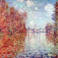 Herfst in Argenteuil door Monet