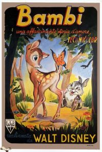 Bambi Italian Release 1946 Movie Poster canvas print