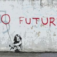 Globo Chica Banksy Sin Futuro