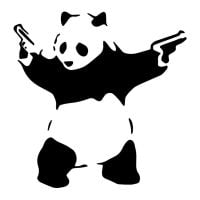 Banksy-Panda mit Waffen