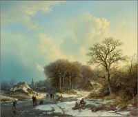 باريند كورنيليس كوكويك المناظر الطبيعية الشتوية 1839